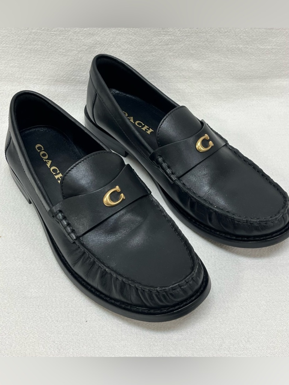 Coach Black Leather Loafers Jolene 7